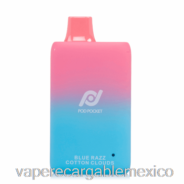 Vape Recargable Pod Pocket 7500 0% Cero Nicotina Desechable Azul Razz Nubes De Algodón